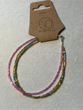 Multi-Color Seed Bead Bracelet - Pink & Green